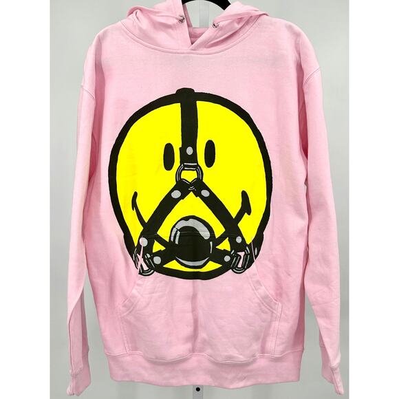 Chinatown‎ Market X Dolls Kill Pink Smiley Ball Gag Hoodie Medium - Picture 2 of 6